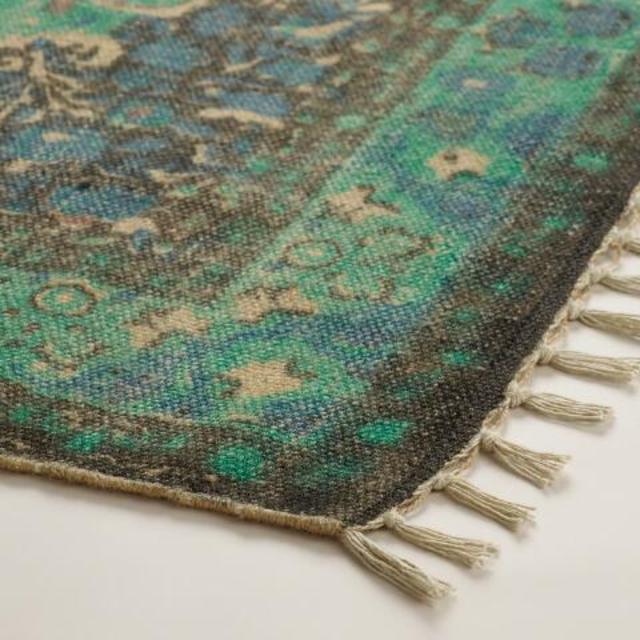 5x8 Blue Jute Soha Area Rug