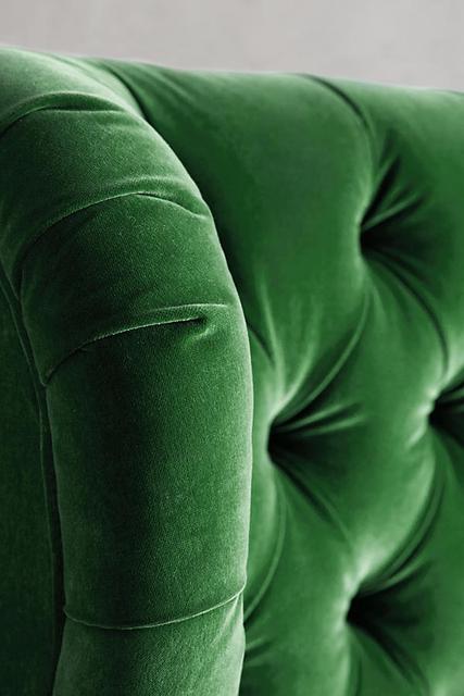 Velvet Tufted Wingback Headboard