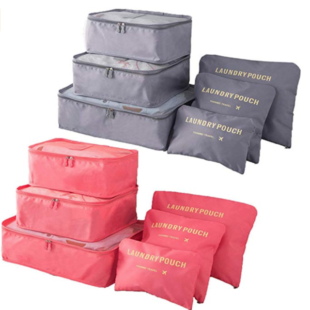 Packing Cubes (2 Sets /12 Pieces) Luggage Organizers/Laundry Bags| JuneBugz Travel Accessory for Suitcases, Carry-on,Back Packs-Organize Toiletries/Clothing/Medicine/Shoes/Passport/Documents
