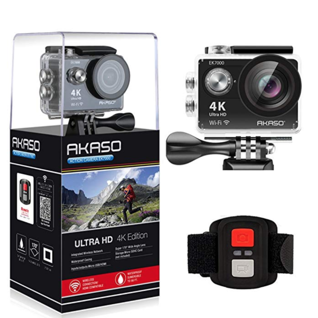 AKASO EK7000 4K WiFi Sports Action Camera Ultra HD Waterproof DV Camcorder 12MP 170 Degree Wide Angle