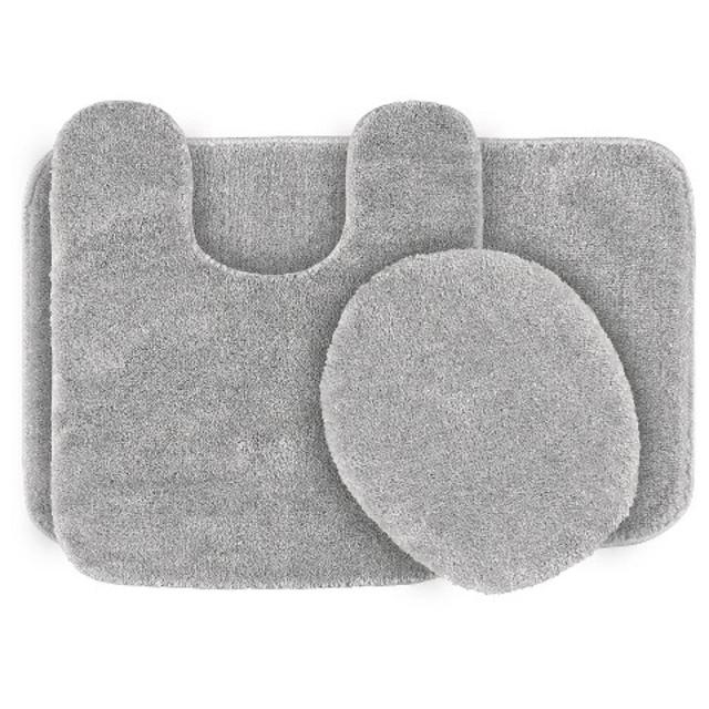3 Piece Bath Rug Set - Grey