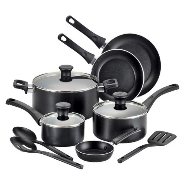 T-fal Simply Clean Total 12pc Non-Stick Cook Set - Black