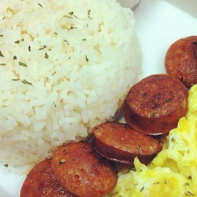 Breakfast: Portuguese Sausage, Eggs and Rice