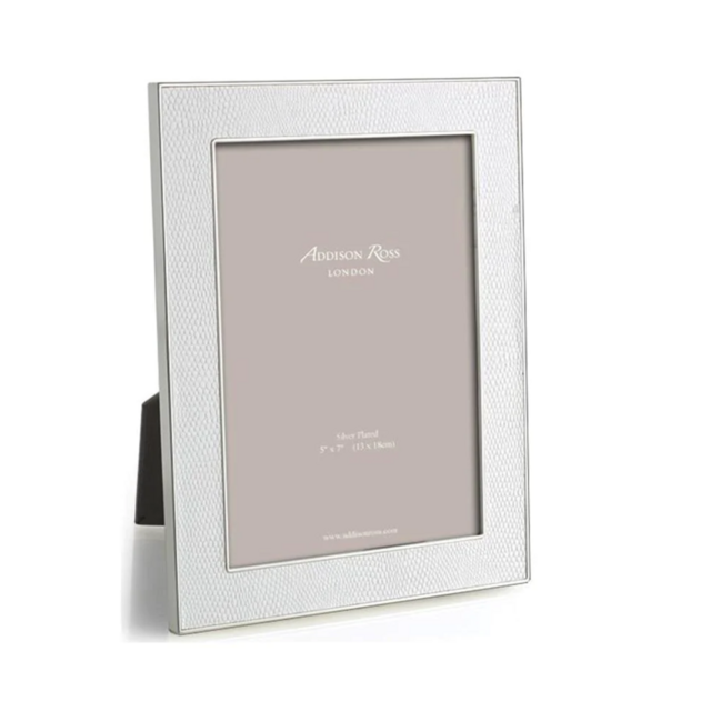 5x7 Addison Ross White Snake & Silver Frame