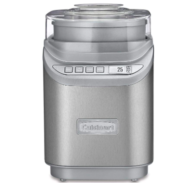 Cuisinart ICE-70 Electronic Ice Cream Maker, Brushed Chrome, Ice Cream Maker with Countdown Timer, With Countdown Timer