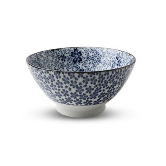 7" Blue & White Blossoms Ramen Bowl