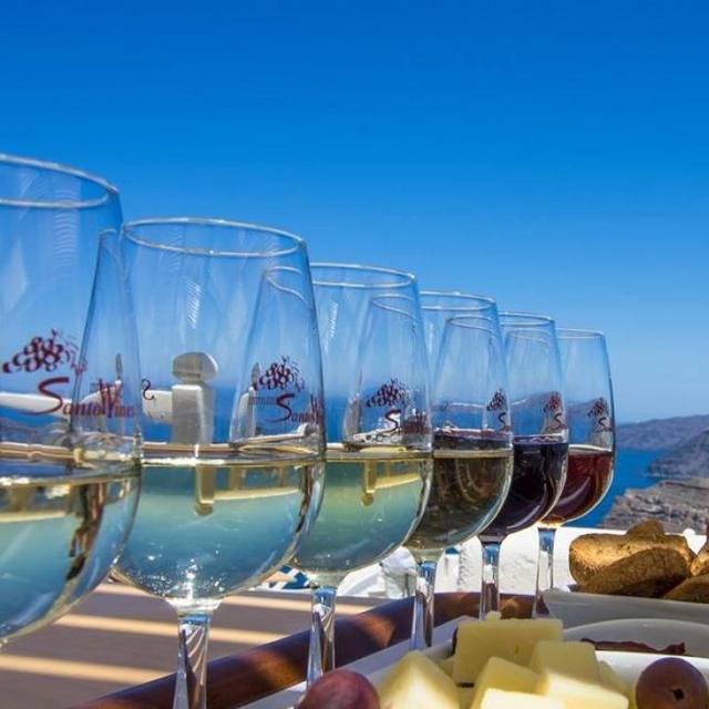 Wine tasting at Santo Winery in Santorini