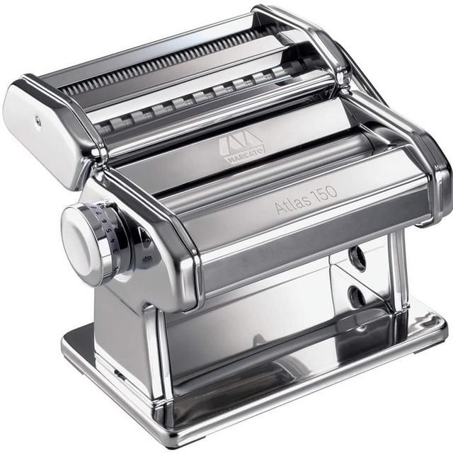 Marcato Atlas 150 Pasta Machine, Made in Italy, Includes Cutter, Hand Crank, and Instructions, 150 mm, Stainless Steel