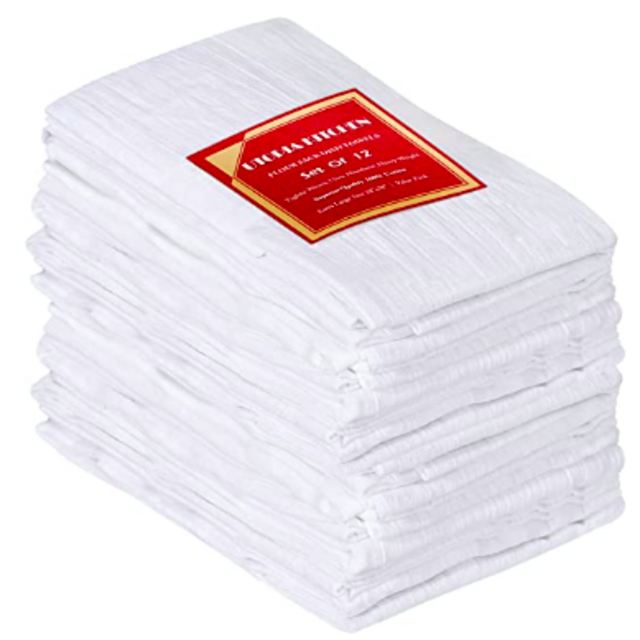 Utopia Kitchen [12 Pack] Flour Sack Tea Towels, 28" x 28" Ring Spun 100% Cotton Dish Cloths - Machine Washable - for Cleaning & Drying - WhiteYou've unlocked 5% savings