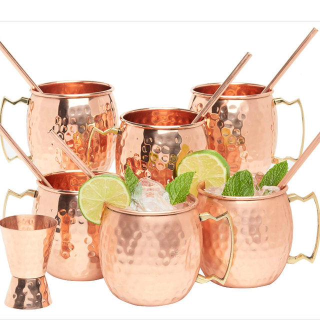 Kitchen Science Moscow Mule Copper Mugs Set of 6 (16oz)
