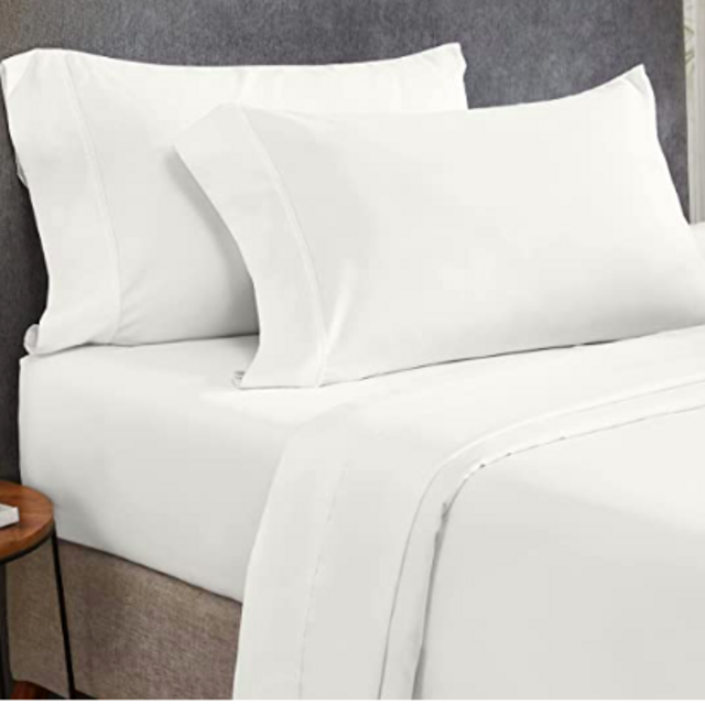 California Design Den 400 Thread Count 100% Cotton Sheets, King Size Sheet Set, 4 Pc, Luxury Sheets & Pillowcases, Breathable Bedding for King Bed, Sateen, King Bed Sheets, Deep Pockets (Creamy White)