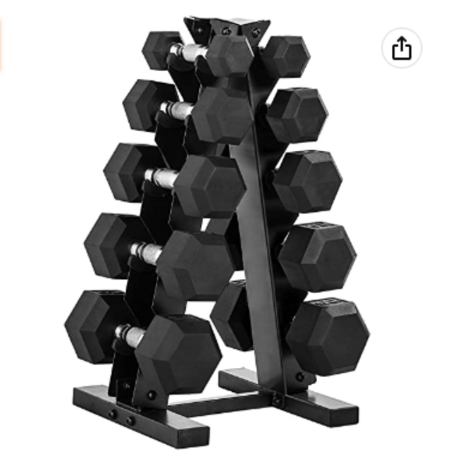 CAP Barbell 150 LB Dumbbell Set with Rack