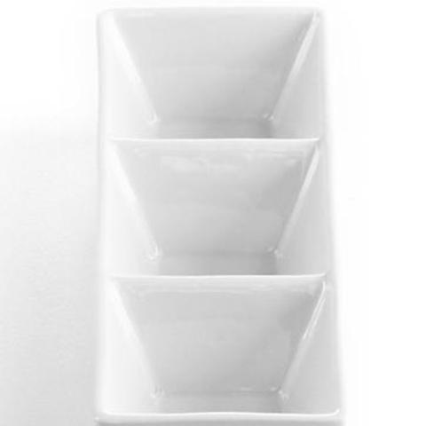 The Cellar Whiteware Small 3 Section Dip Tray