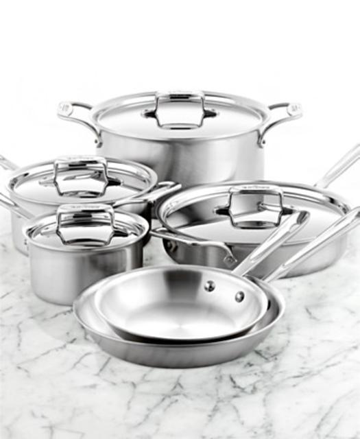 All-Clad BD5 Brushed Stainless Steel 10 Piece Cookware Set