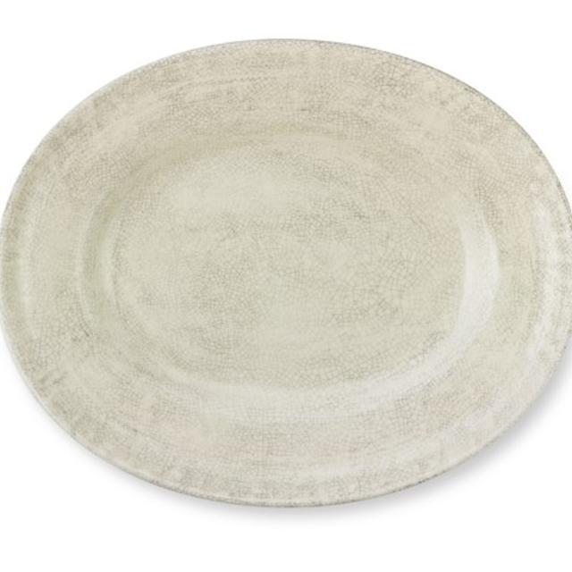 Rustic Italian Ceramic Platter, Ivory