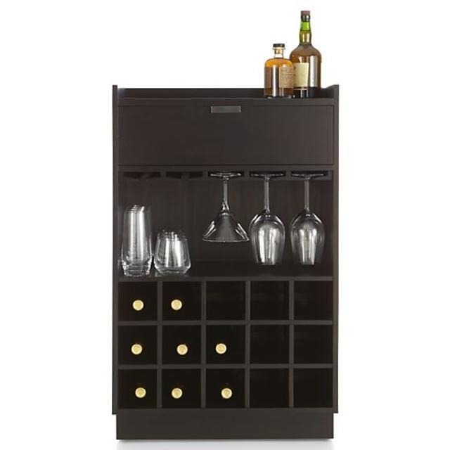 Crate & Barrel Skyler Java Rolling Bar