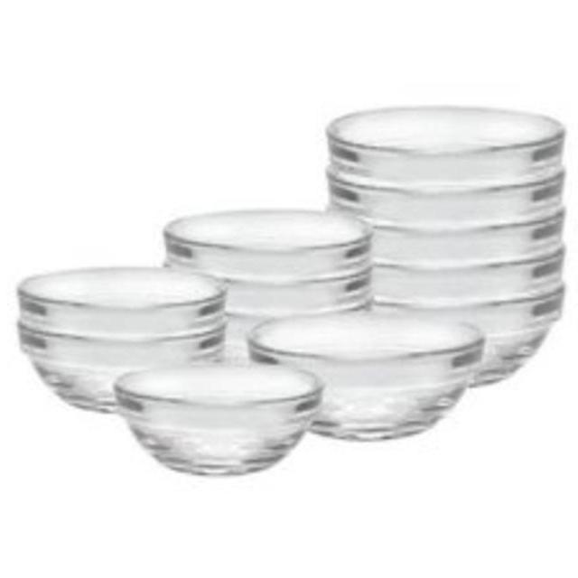 Duralex 12 Piece Bowl Set of Six, Clear