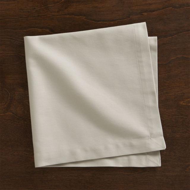 Crate & Barrel Set of 8 Fete Ecru Cotton Napkins
