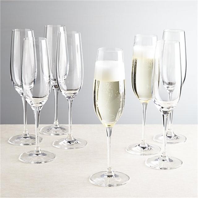 Crate & Barrel Set of 8 Viv Champagne Glasses