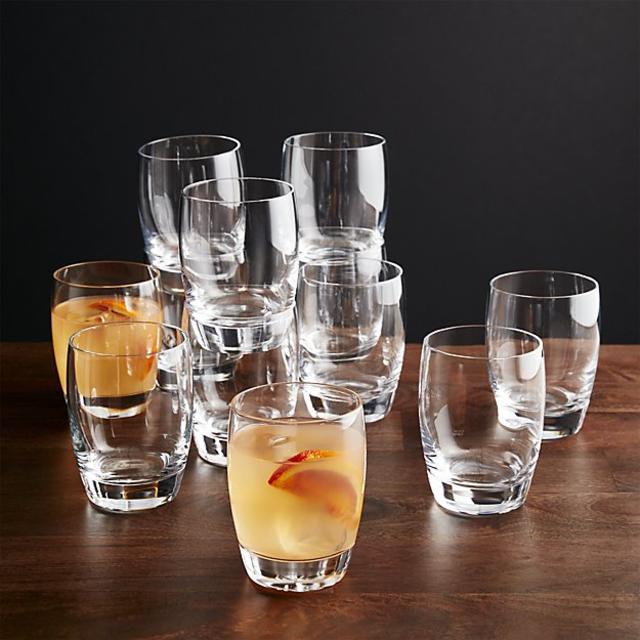 Crate & Barrel Set of 12 Otis Double Old-Fashioned Glasses