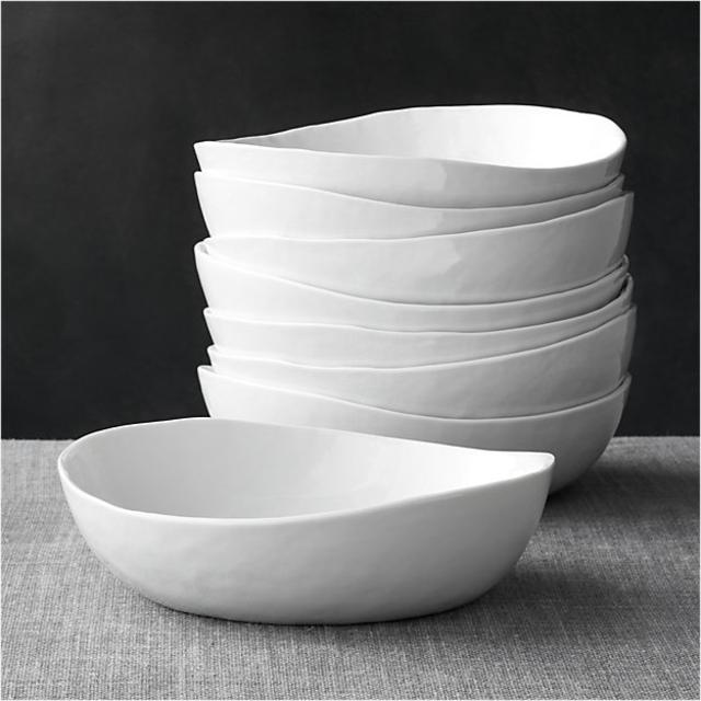 Crate & Barrel Set of 8 Mercer 8" Low Bowls