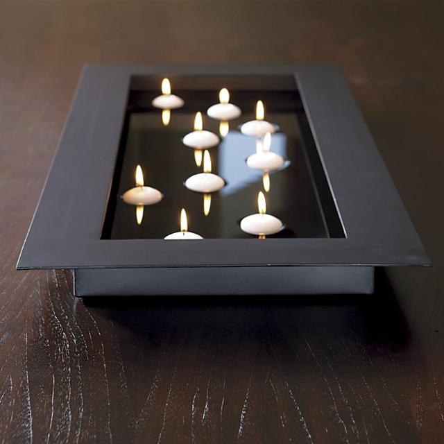 Crate and Barrel Reflection Black Metal Centerpiece