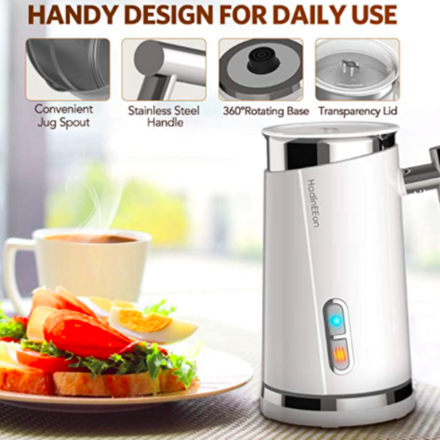 Hot and Cold Milk Frother in white