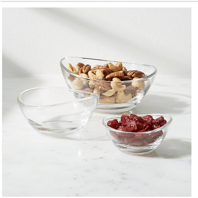 Wave Glass Pinch Bowls: Set of 3
