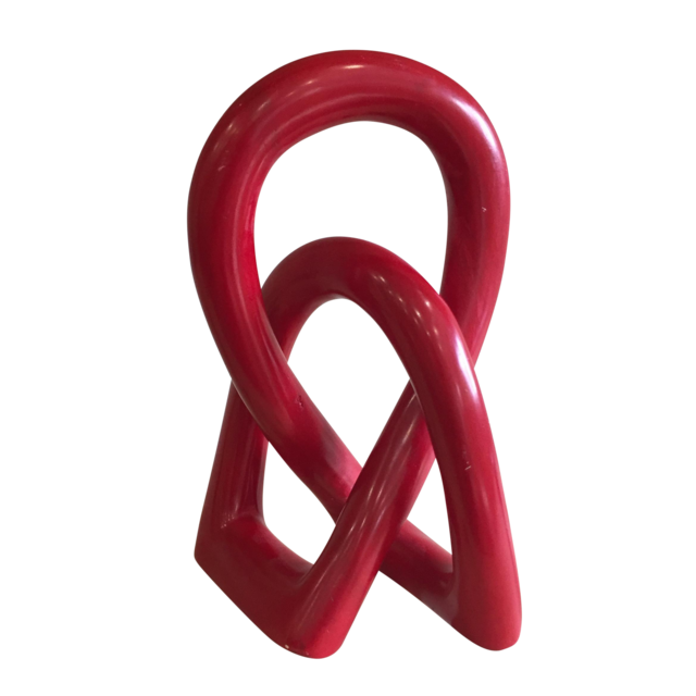 Red Stone Carved Infinity Sculpture