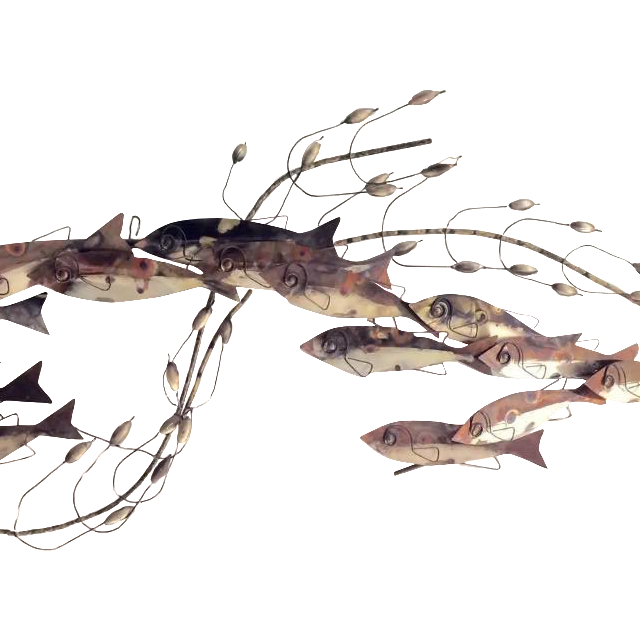 School of Fish Sculpture Signed Curtis Jere, 1972