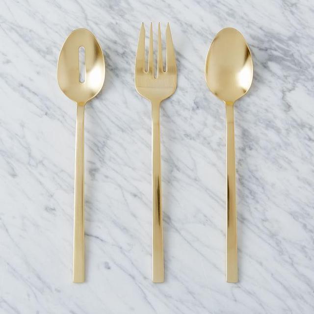 Gold Flatware Hostess Serving Set