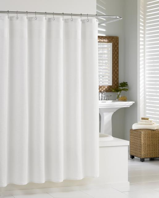 Kassatex SCS-115-WAF-W Waffle Shower Curtain, White