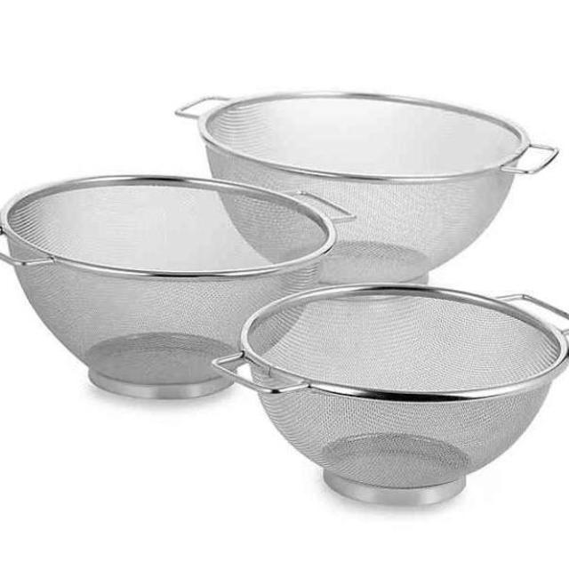 Stainless Steel Mesh Colanders (Set of 3)