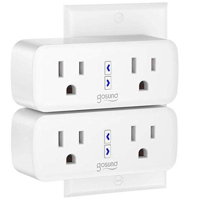 Gosund Wifi Smart Plug Outlet Dual Extender Mini Work with Alexa, Google Home, IFTTT, with Control Independently or Together, 10A, No Hub Required, FCC Listed (2 Pack)