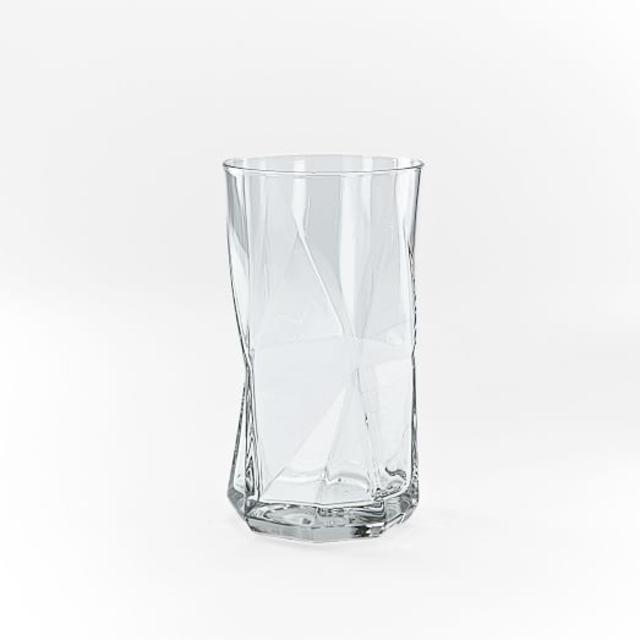 Cassiopea Crinkle Tall Glasses in Clear, Set of 6