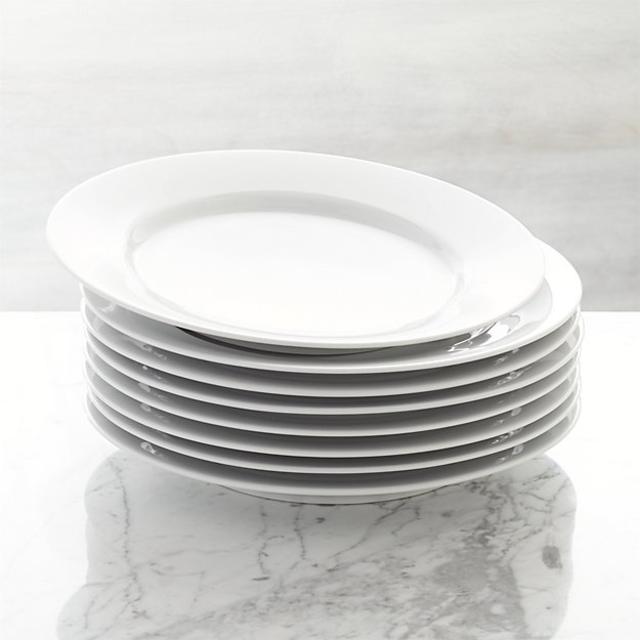Aspen Dinner Plates in White, Set of 8