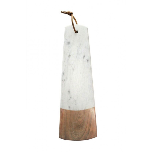 White Marble & Acacia Long Rectangular Board
