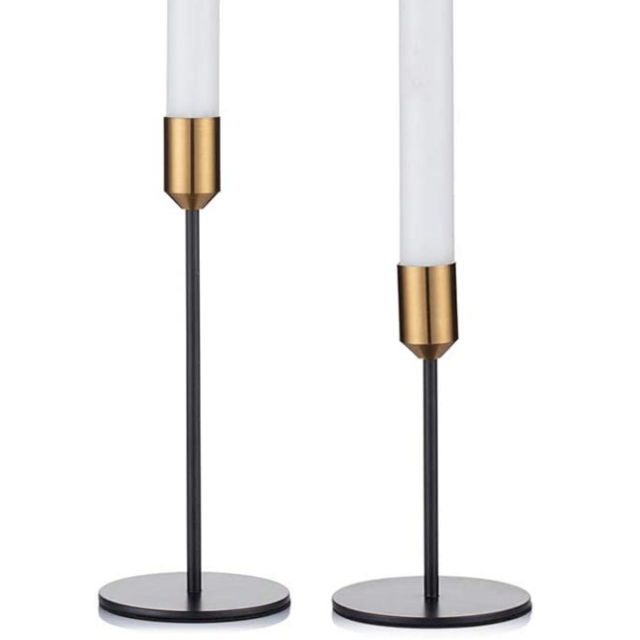 Candle Holder Set Gold and Black