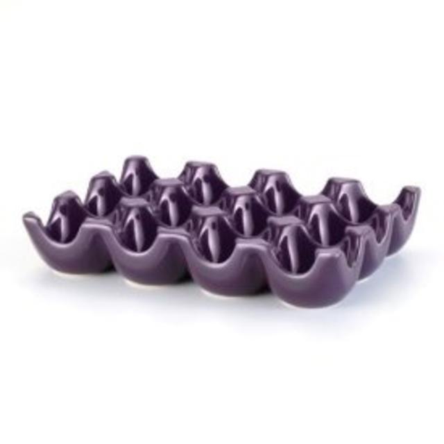 Rachael Ray Stoneware 12-Cup Sittin' Pretty Egg Tray, Purple
