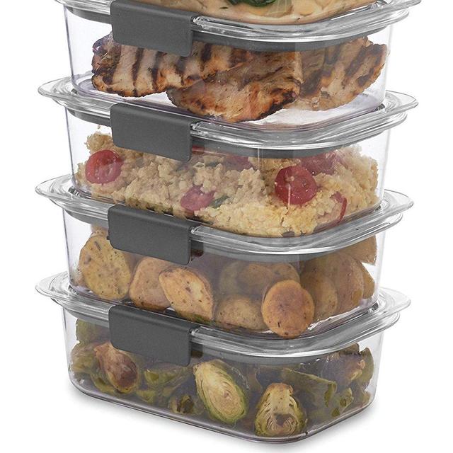 Rubbermaid Brilliance Food Storage Container, BPA-free Plastic, Medium, 3.2 Cup, 5-Pack, Clear