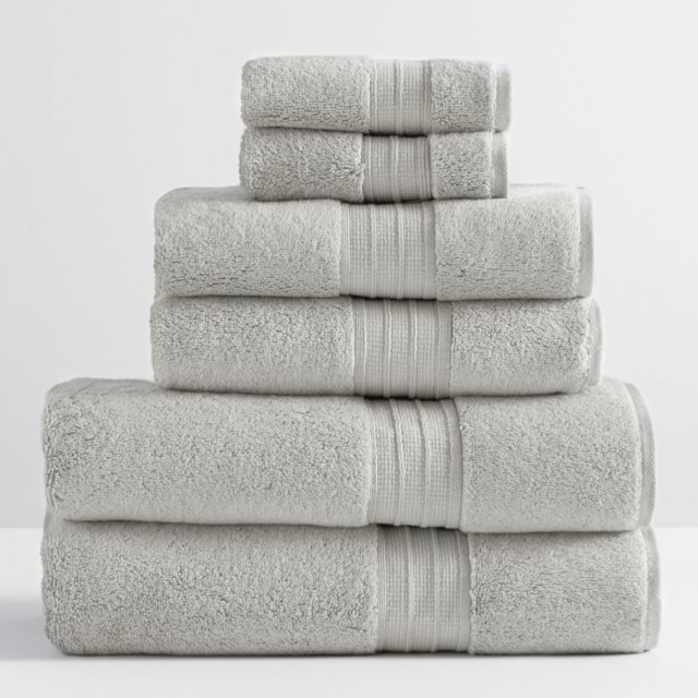 Gray Mist Hydrocotton Organic Bath/Hand/Washcloth, Set of 6