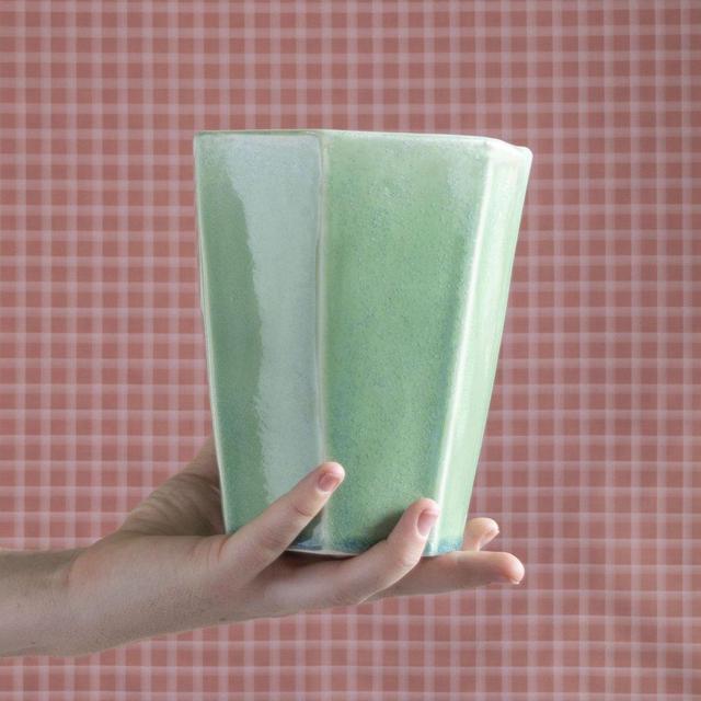 Medium Geo Vase in Celadon