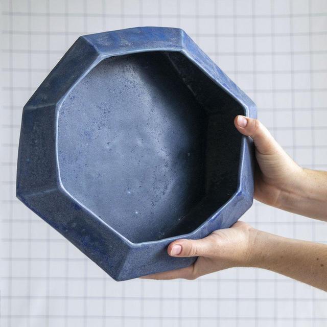 Medium Stone Serving Bowl in Azul