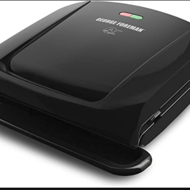 George Foreman 4-Serving Removable Plate Grill and Panini Press, Black, GRP1060B