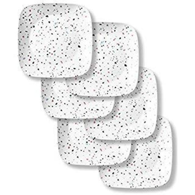 Corelle Chip Resistant Dinner Plates, 6-Piece, Terrazzo Rosa