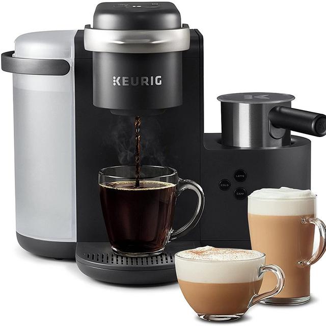 Keurig K-Cafe Coffee Maker, Single Serve K-Cup Pod Coffee, Latte and Cappuccino Maker, Comes with Dishwasher Safe Milk Frother, Coffee Shot Capability, Compatible With all K-Cup Pods, Charcoal