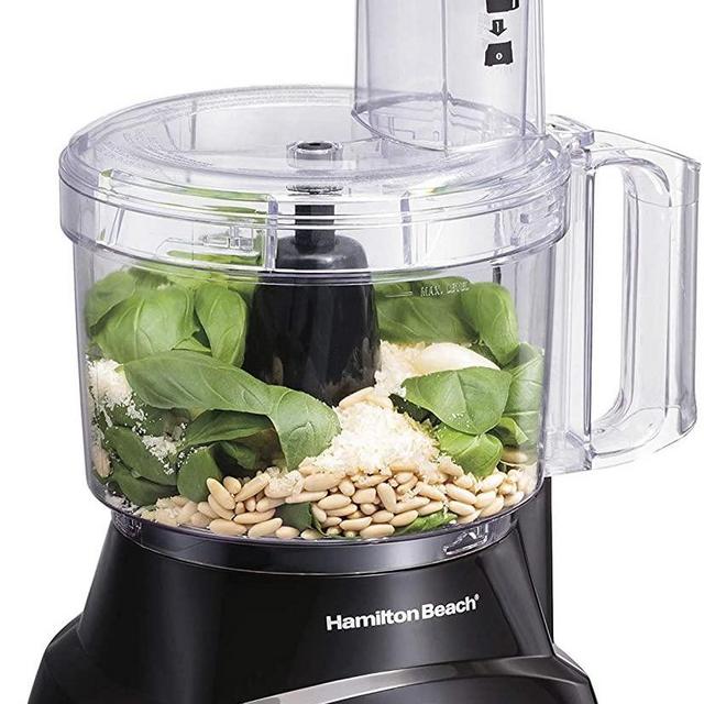 Hamilton Beach 8-Cup Compact Food Processor & Vegetable Chopper for Slicing, Shredding, Mincing, and puree, 450 Watts, Black (70740)