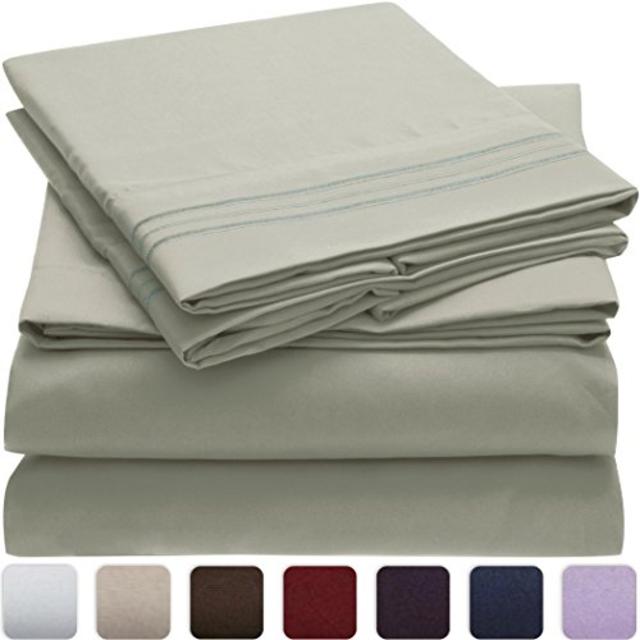 Mellanni Bed Sheet Set - HIGHEST QUALITY Brushed Microfiber 1800 Bedding - Wrinkle, Fade, Stain Resistant - Hypoallergenic - 4 Piece (Queen, Spa Mint)