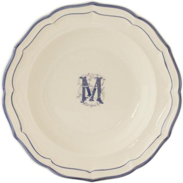 Filet Bleu Monogrammed Rim Soup Bowl China | Charles Willis | Atlanta
