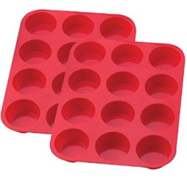 Sorbus® 12 Cup Silicone Muffin & Cupcake Baking Pans (2 PACK)